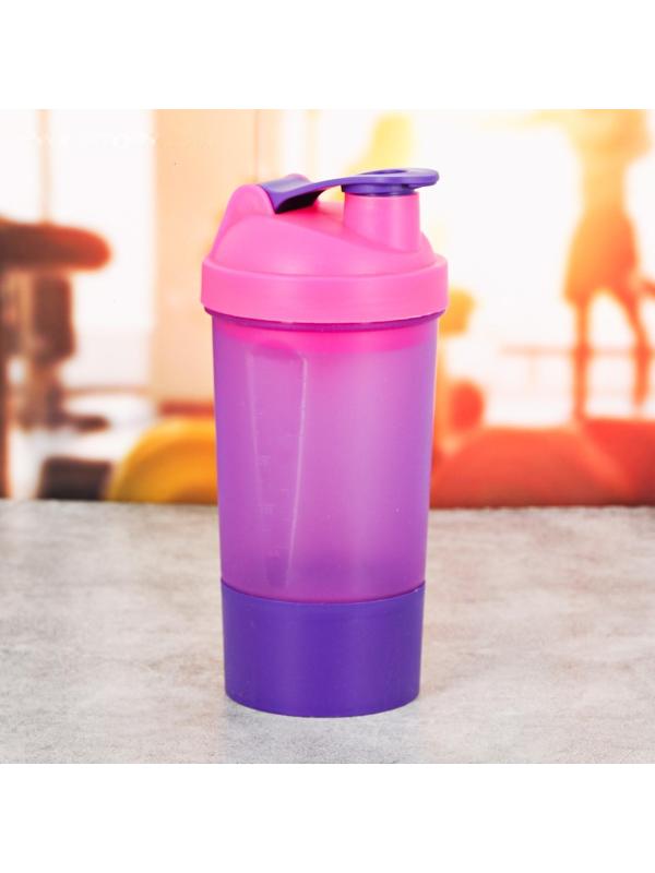 Шейкер спортивный с чашей под протеин, 500 мл