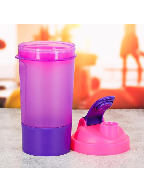 Шейкер спортивный с чашей под протеин, 500 мл