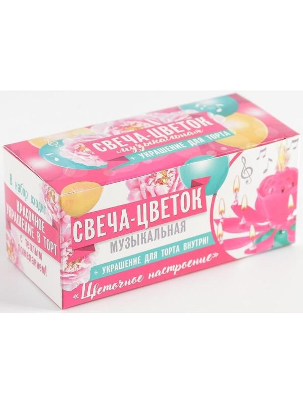 Свеча в торт музыкальная, синяя