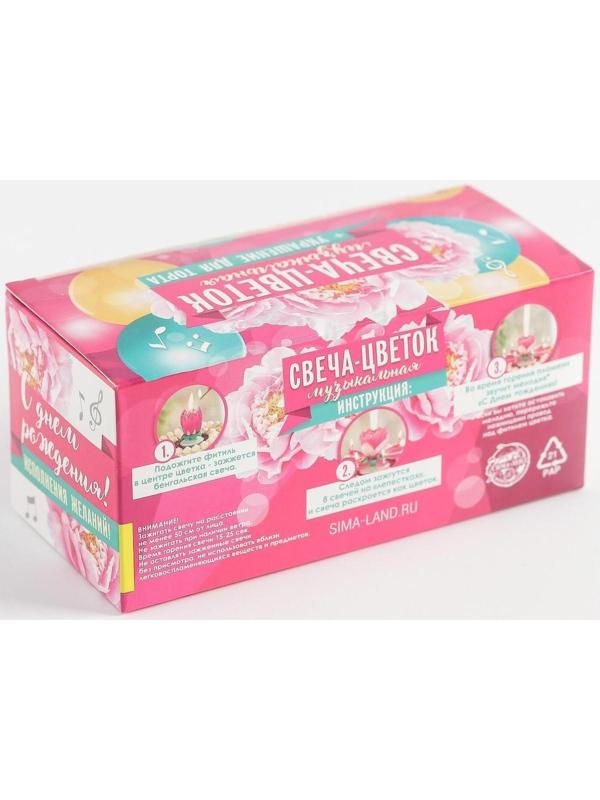 Свеча в торт музыкальная, синяя