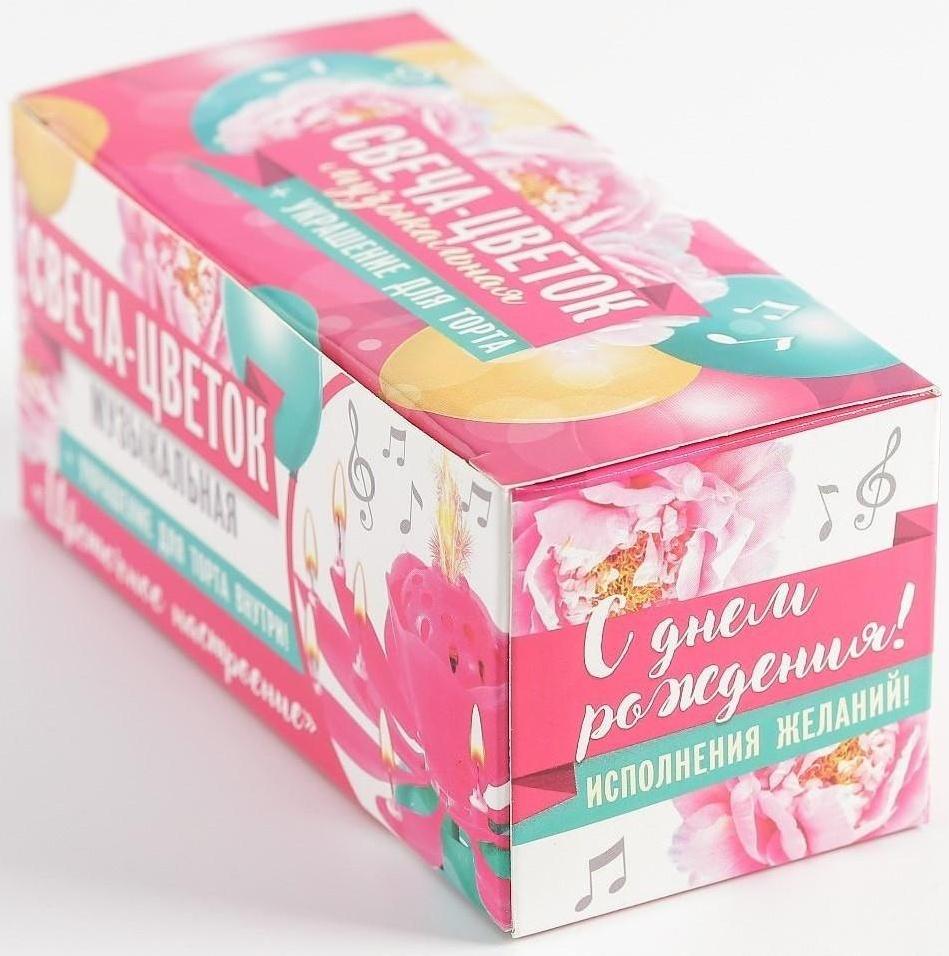 Свеча в торт музыкальная, красная