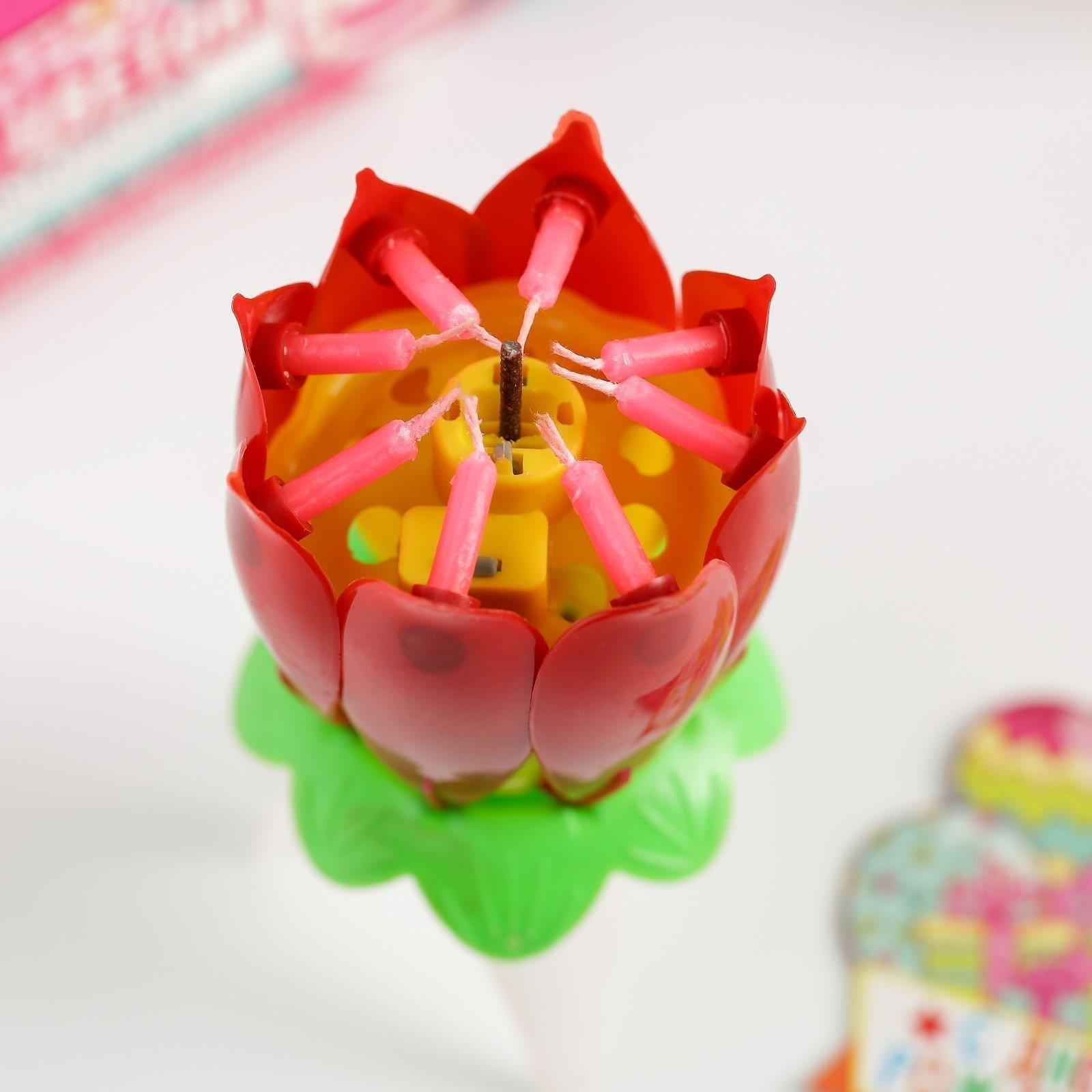 Свеча в торт музыкальная, красная