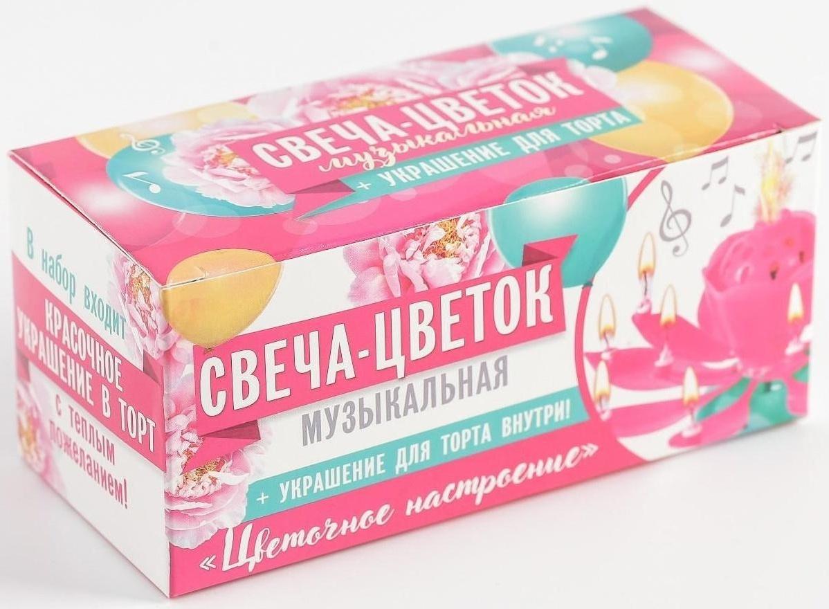 Свеча в торт музыкальная, красная