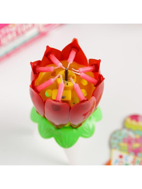 Свеча в торт музыкальная, красная