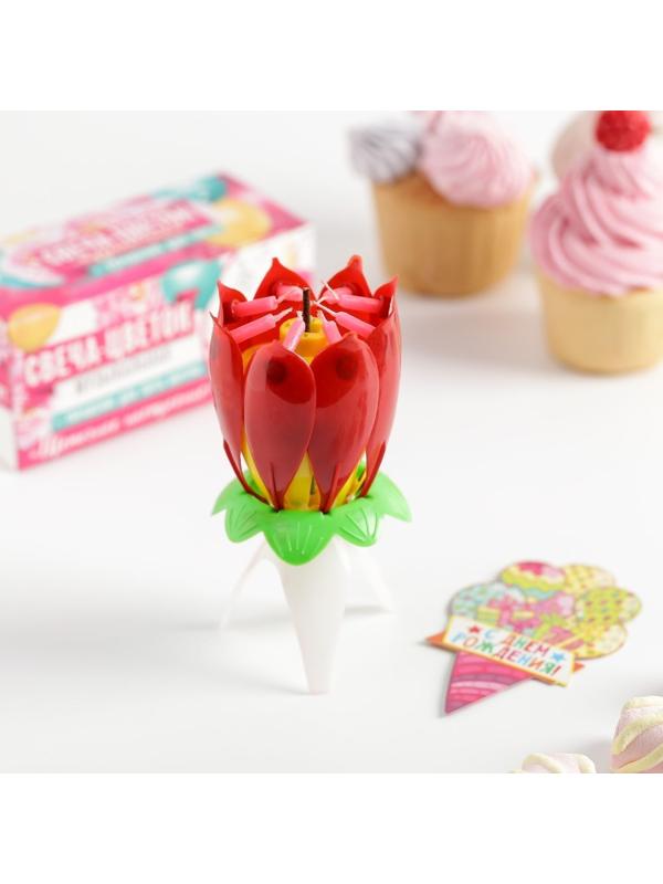 Свеча в торт музыкальная, красная