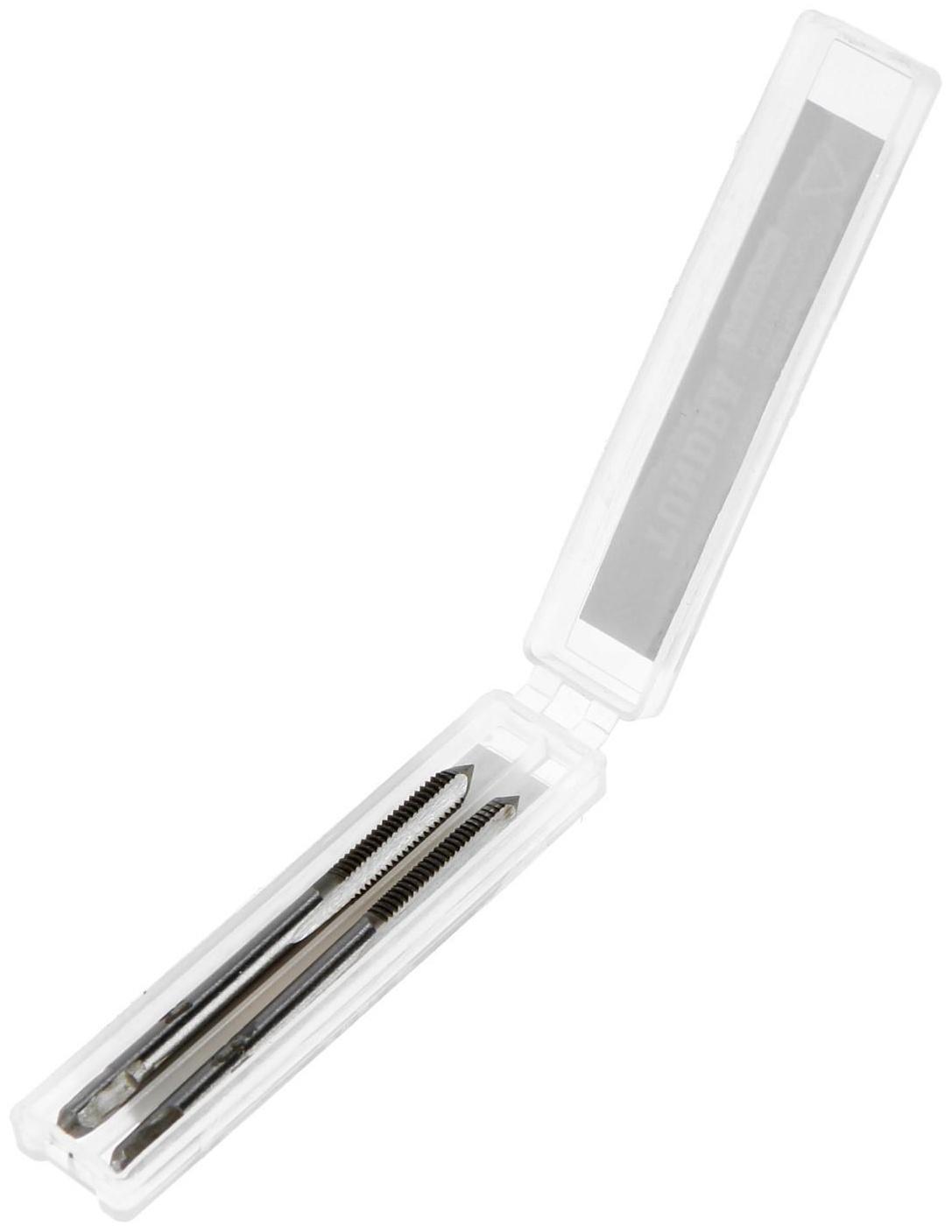 Метчики метрические ручные ТУНДРА, М4 х 0.7 мм, комплект из 2 шт.