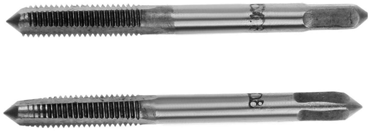 Метчики метрические ручные ТУНДРА, М5 х 0.8 мм, комплект из 2 шт.