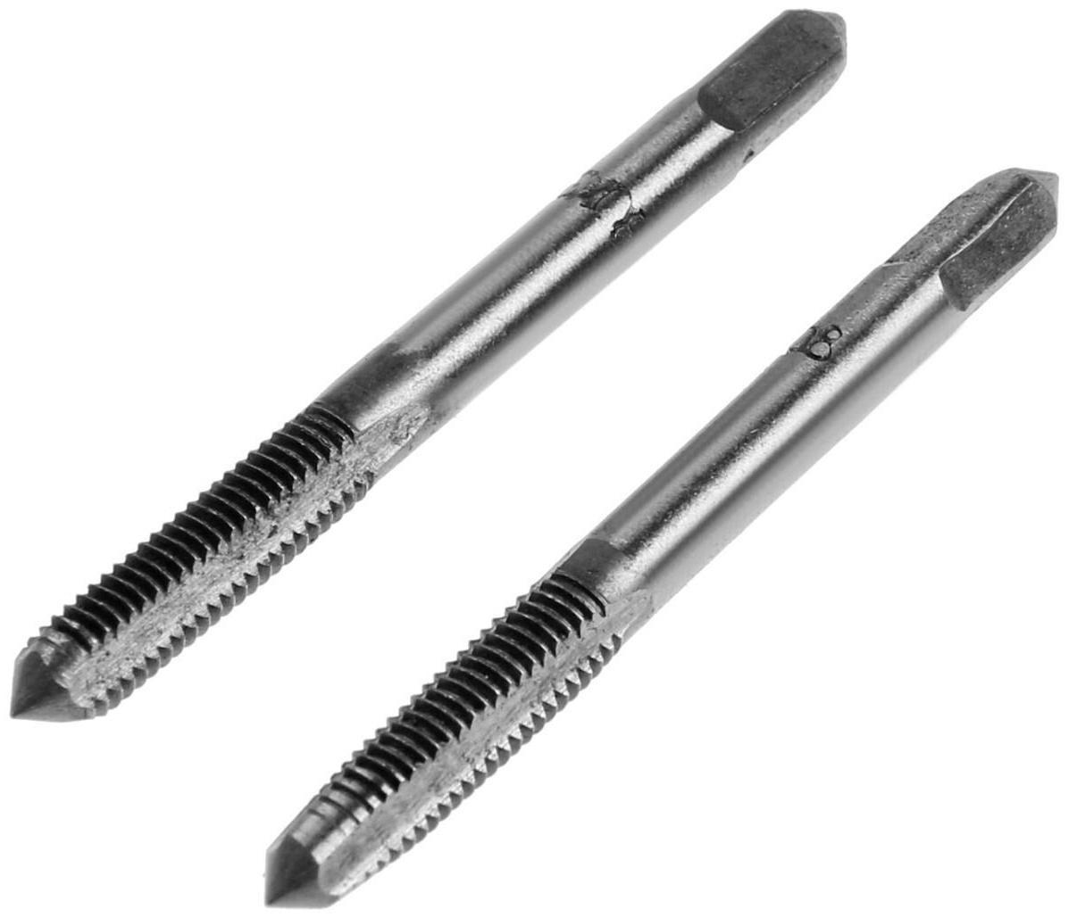 Метчики метрические ручные ТУНДРА, М5 х 0.8 мм, комплект из 2 шт.