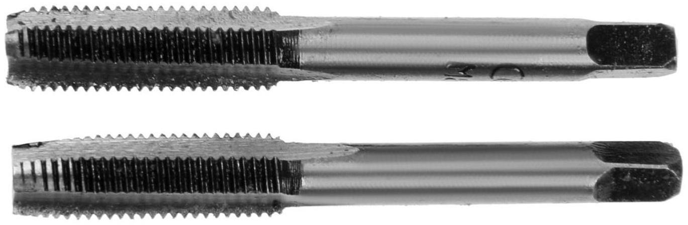 Метчики метрические ручные ТУНДРА, М8 х 1 мм, комплект из 2 шт.