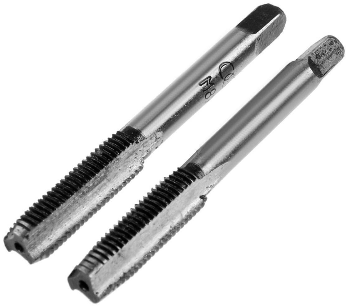 Метчики метрические ручные ТУНДРА, М8 х 1 мм, комплект из 2 шт.