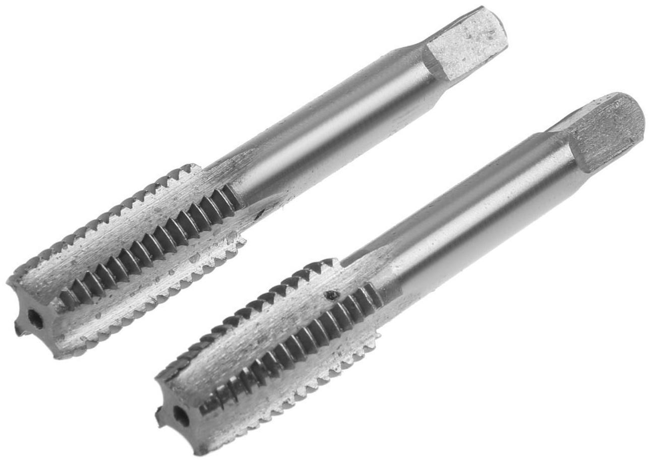 Метчики метрические ручные ТУНДРА, М12 х 1.75 мм, комплект из 2 шт.