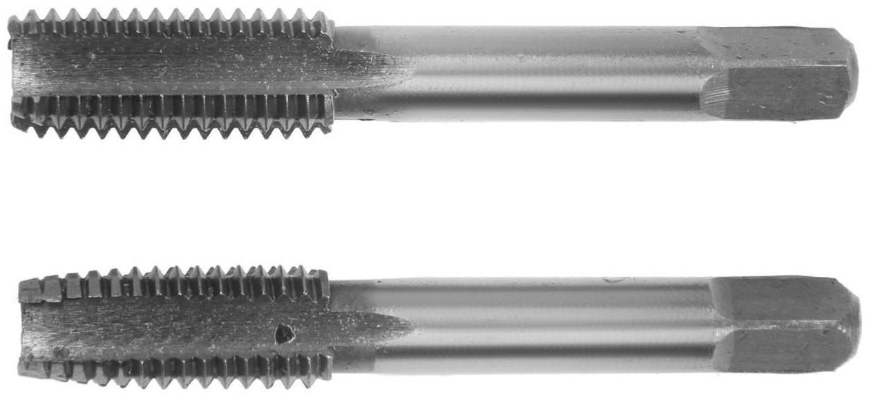 Метчики метрические ручные ТУНДРА, М12 х 1.75 мм, комплект из 2 шт.