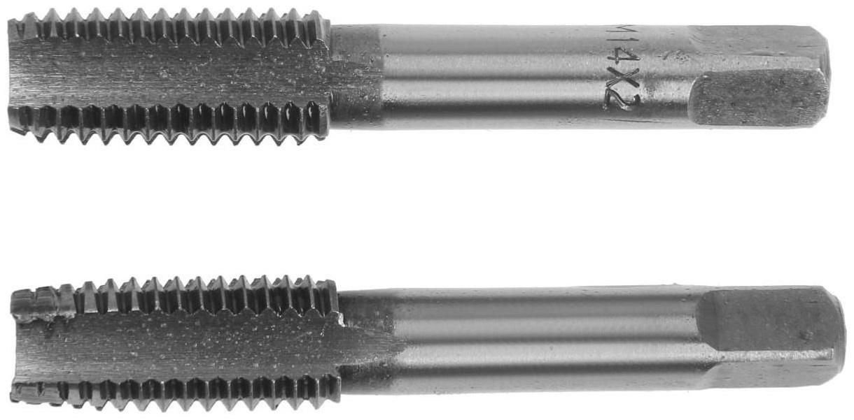 Метчики метрические ручные ТУНДРА, М14 х 2 мм, комплект из 2 шт.