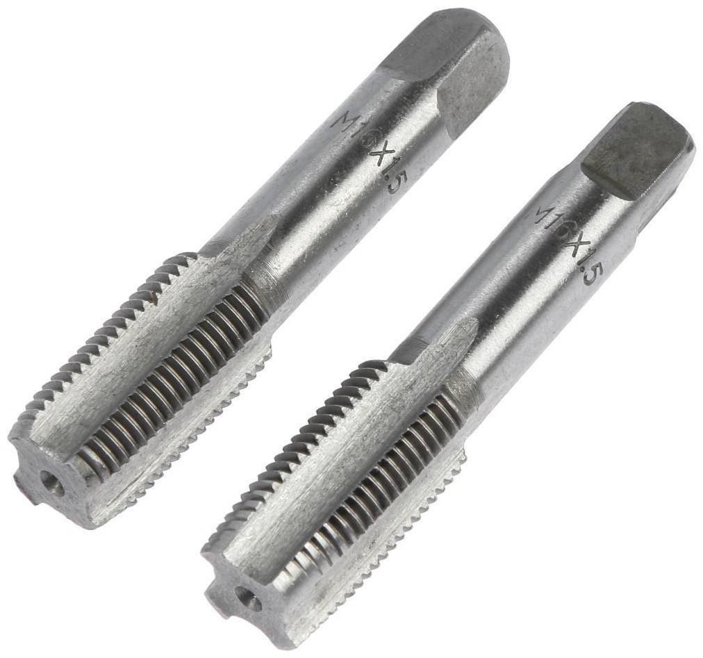 Метчики метрические ручные ТУНДРА, М16 х 1.5 мм, комплект из 2 шт.