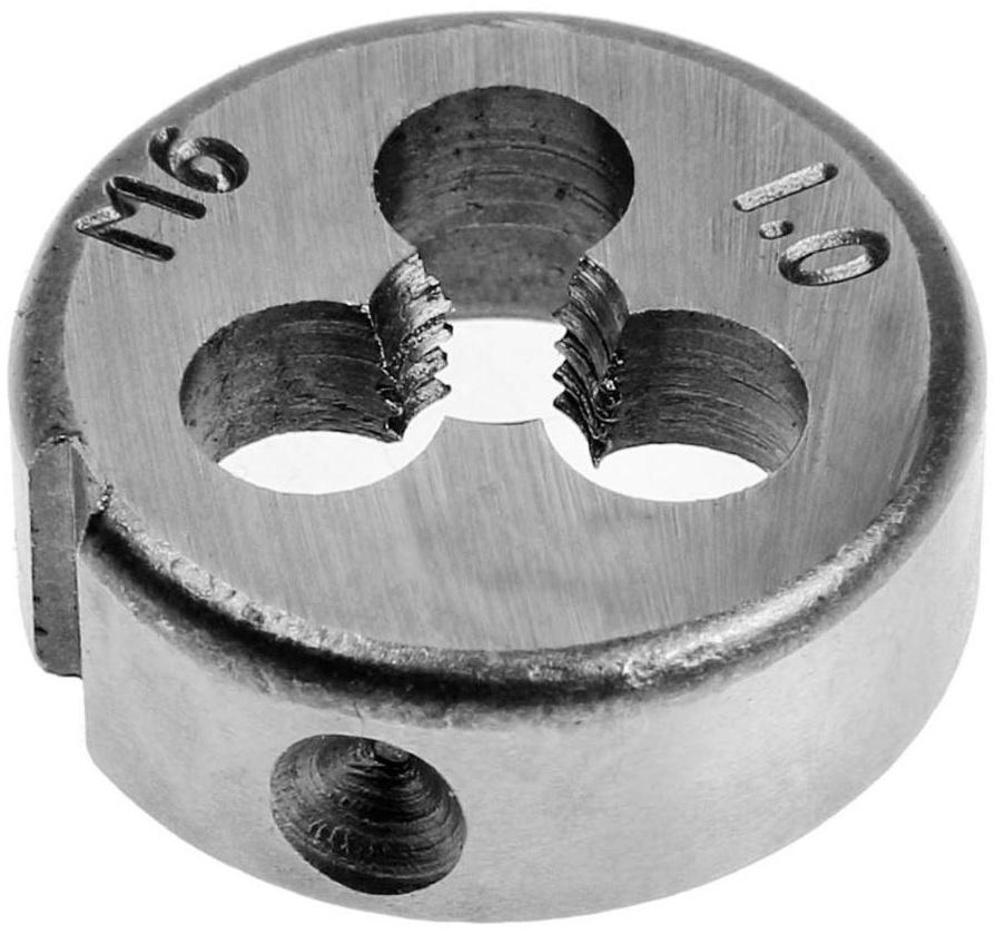 Плашка метрическая ТУНДРА, М6 х 1 мм