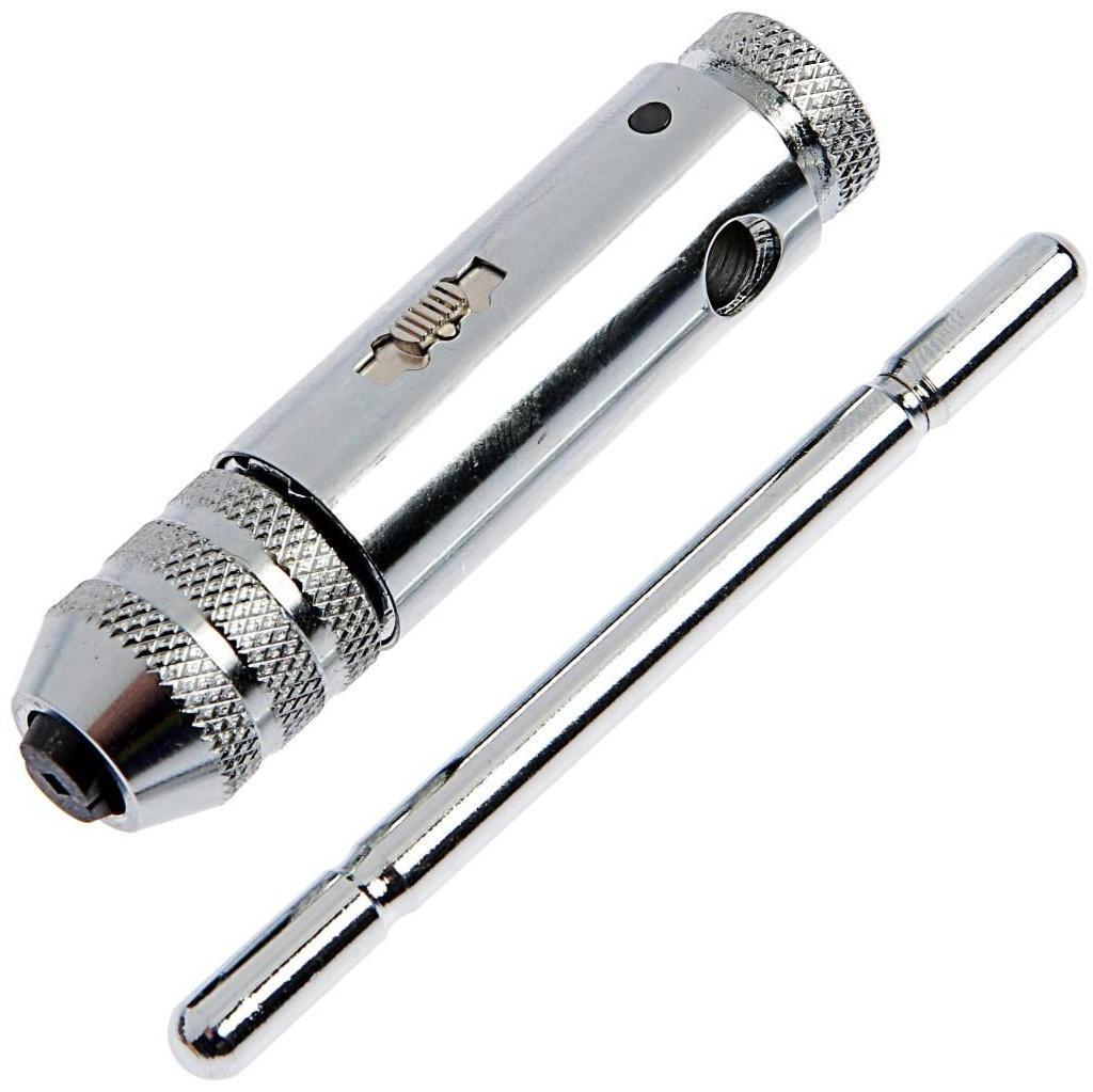 Метчикодержатель с трещоткой ТУНДРА, Т-образный, хромированный, М3 - М8