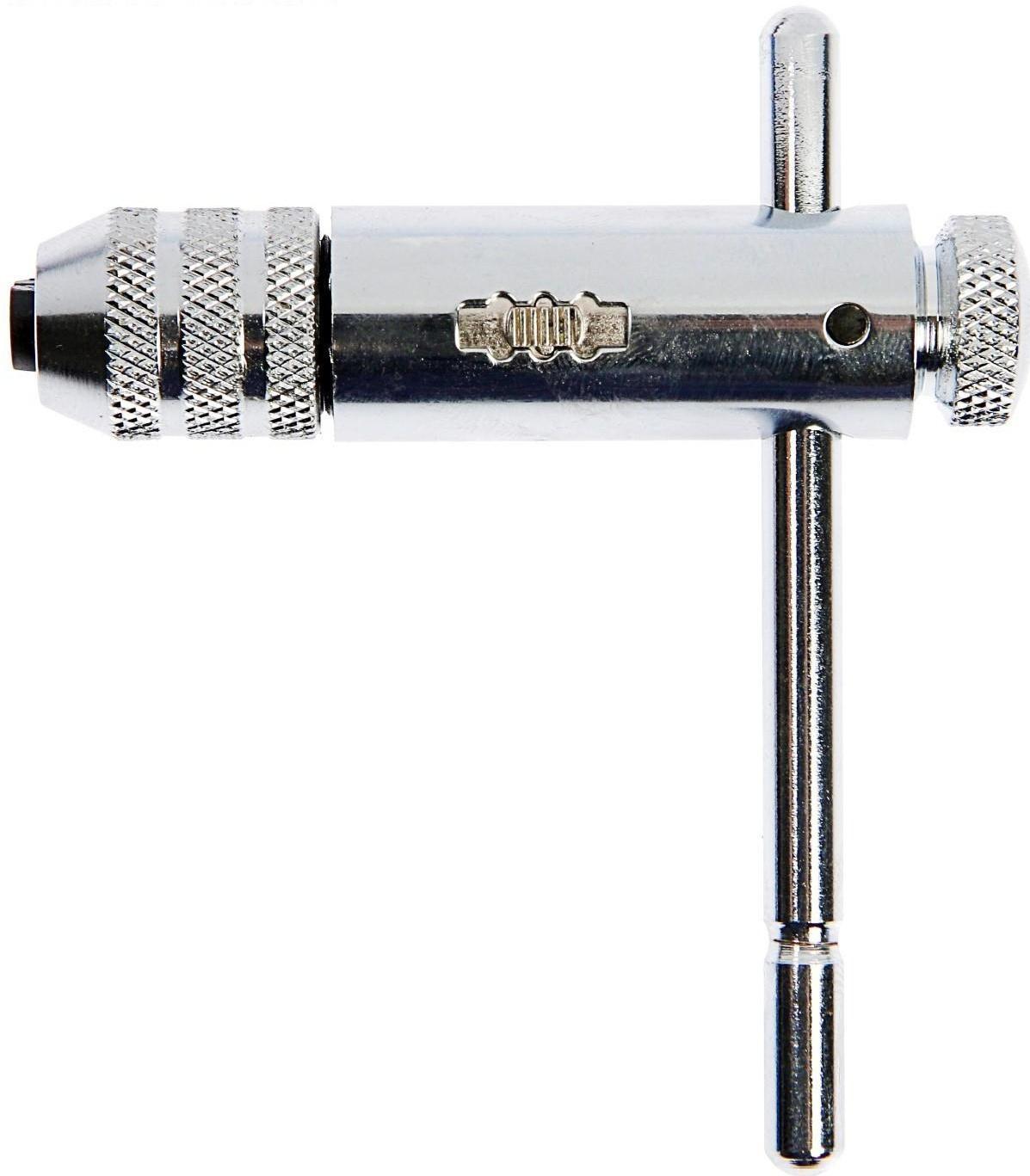 Метчикодержатель с трещоткой ТУНДРА, Т-образный, хромированный, М3 - М8