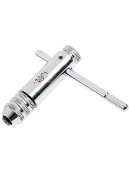 Метчикодержатель с трещоткой ТУНДРА, Т-образный, хромированный, М3 - М8