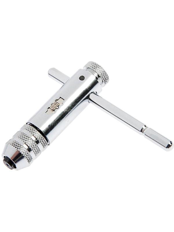 Метчикодержатель с трещоткой ТУНДРА, Т-образный, хромированный, М3 - М8