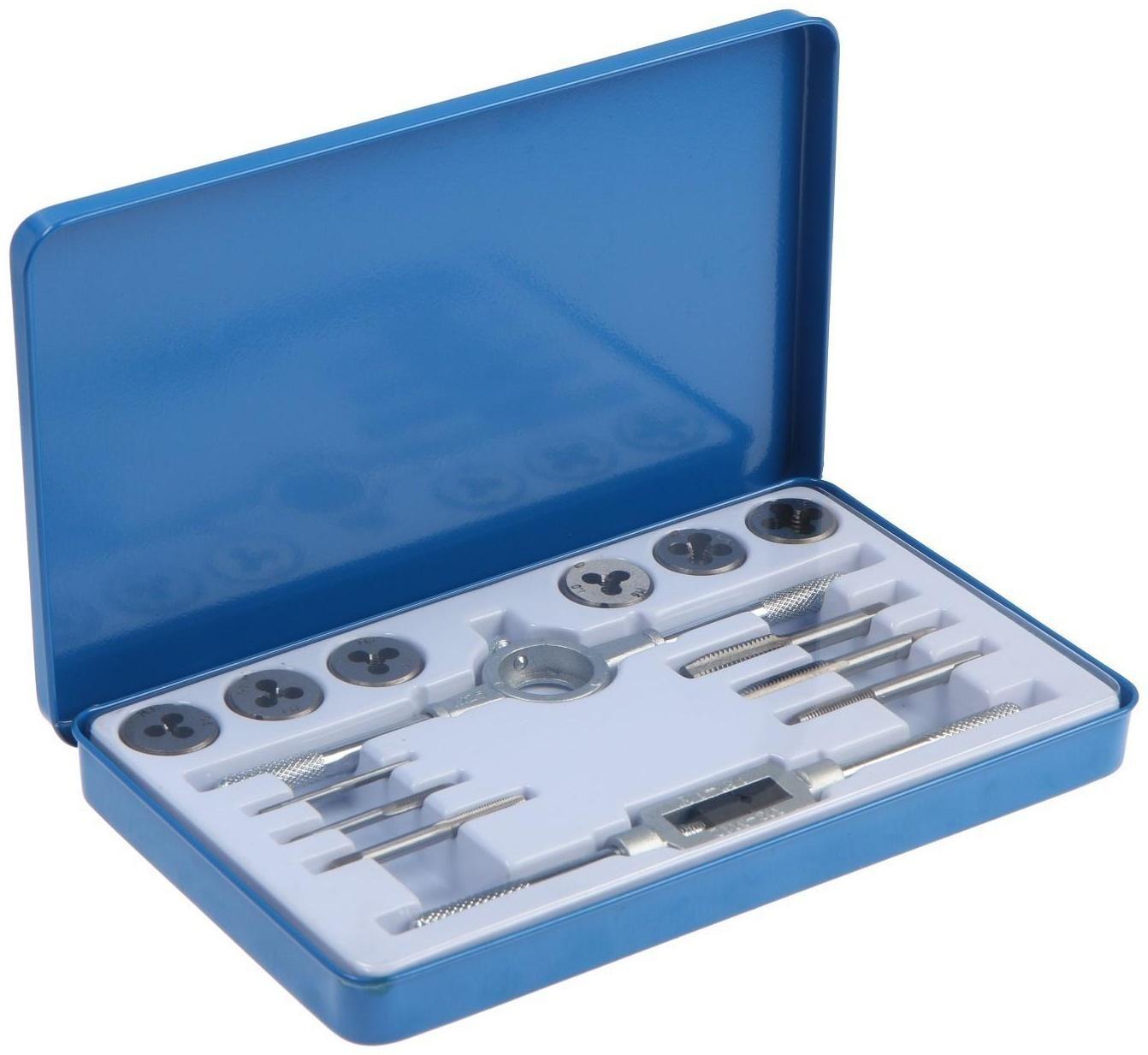 Набор метчиков и плашек ТУНДРА, М3 - М10, 14 предметов