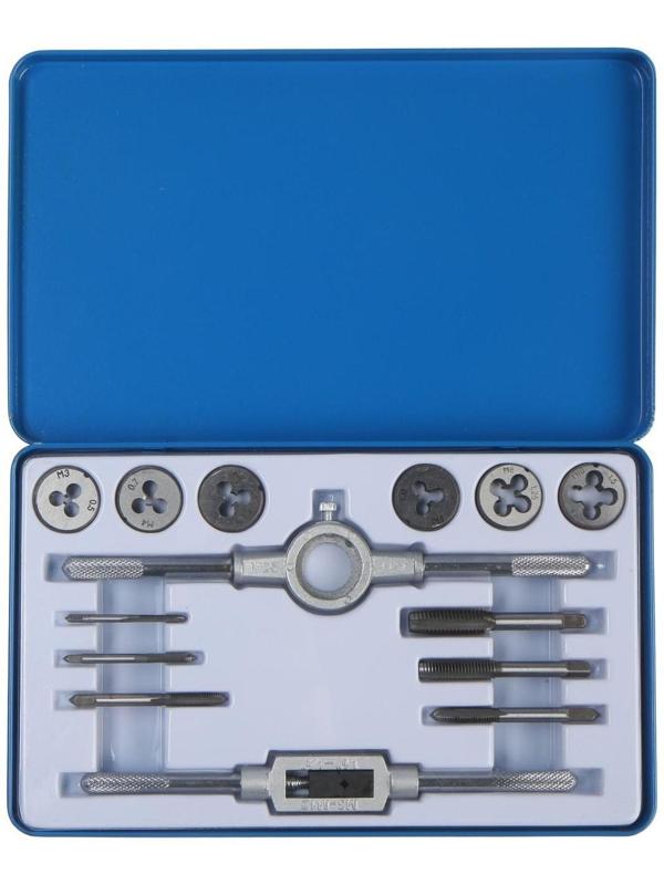 Набор метчиков и плашек ТУНДРА, М3 - М10, 14 предметов