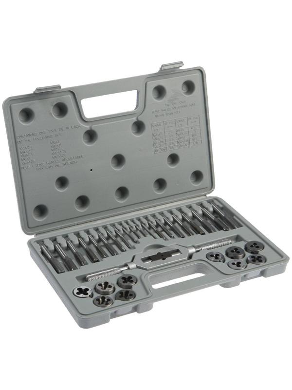 Набор метчиков и плашек ТУНДРА, М3 - М12, 31 предмет