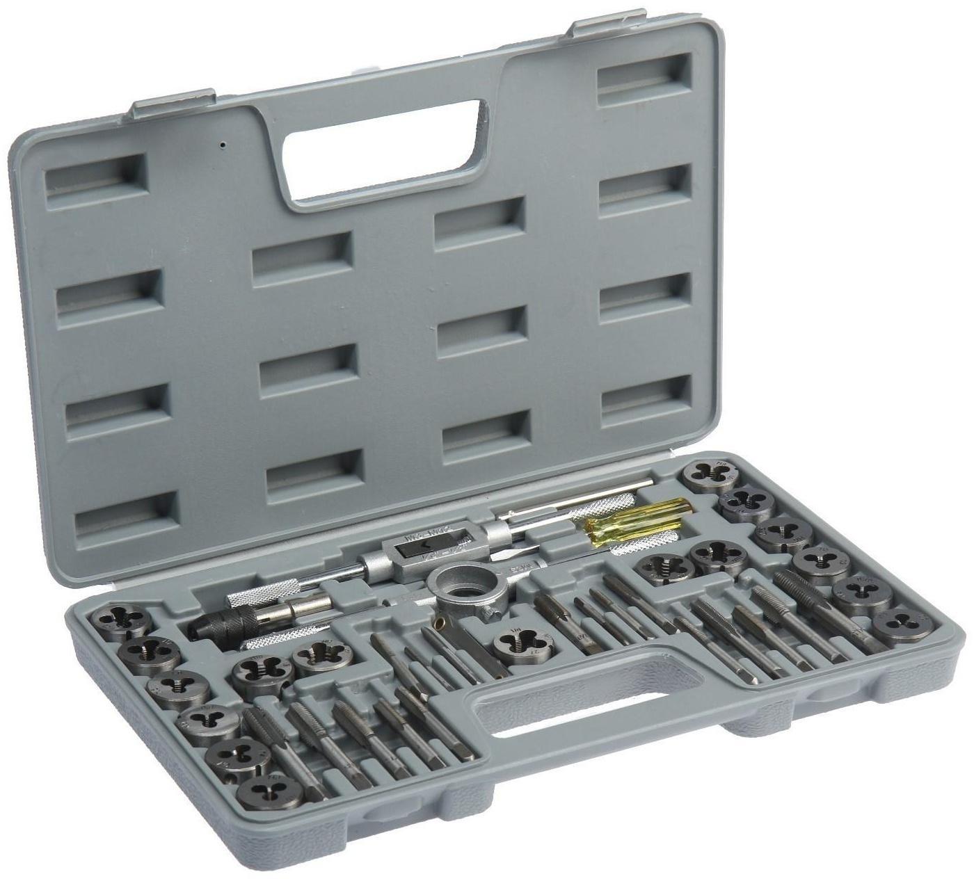 Набор метчиков и плашек ТУНДРА, М3 - М12, 40 предметов