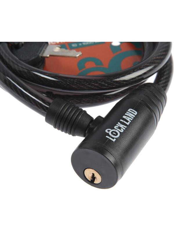 Замок навесной велосипедный LOCKLAND, 10 x 1000 мм, английский ключ с пластиковой ручкой