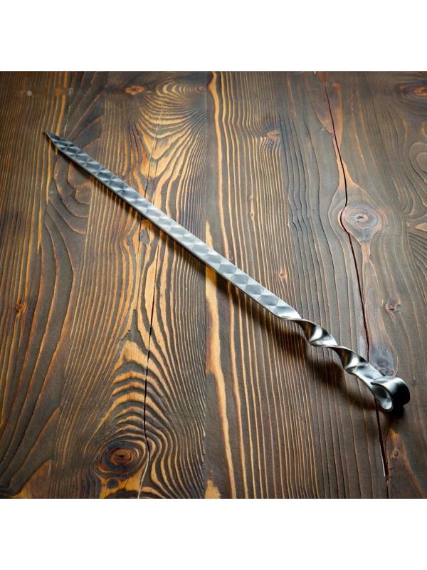 Шампур узбекский 64см, ручка-кольцо, с узором, (рабочая часть 50см/2см)