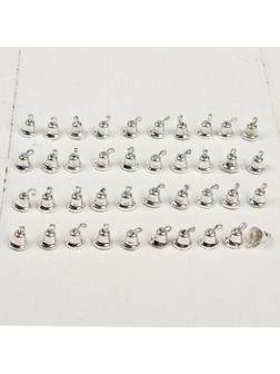 Колокольчик, набор 40 шт., размер 1 шт. 0,6 см, цвет серебряный