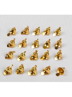 Колокольчик, набор 20 шт., размер 1 шт. 0,8 см, цвет золотой