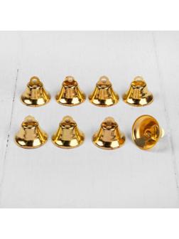 Колокольчик, набор 8 шт., размер 1 шт. 2,1 см, цвет золотой