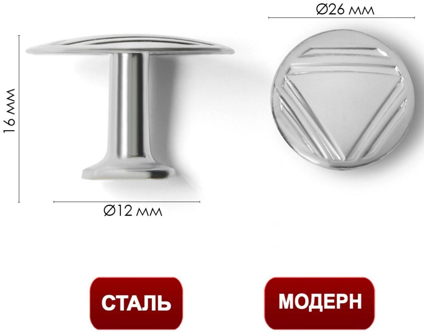 Ручка кнопка ТУНДРА РК014CP, цвет хром