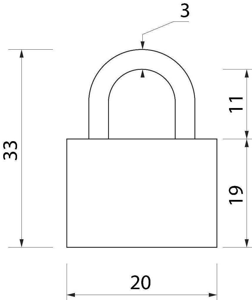Замок навесной, 20х35 мм, МИКС