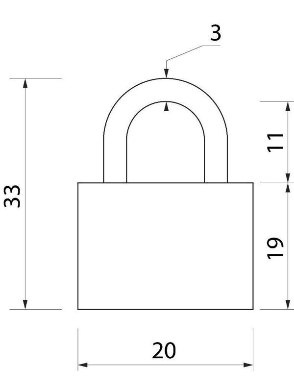 Замок навесной, 20х35 мм, МИКС