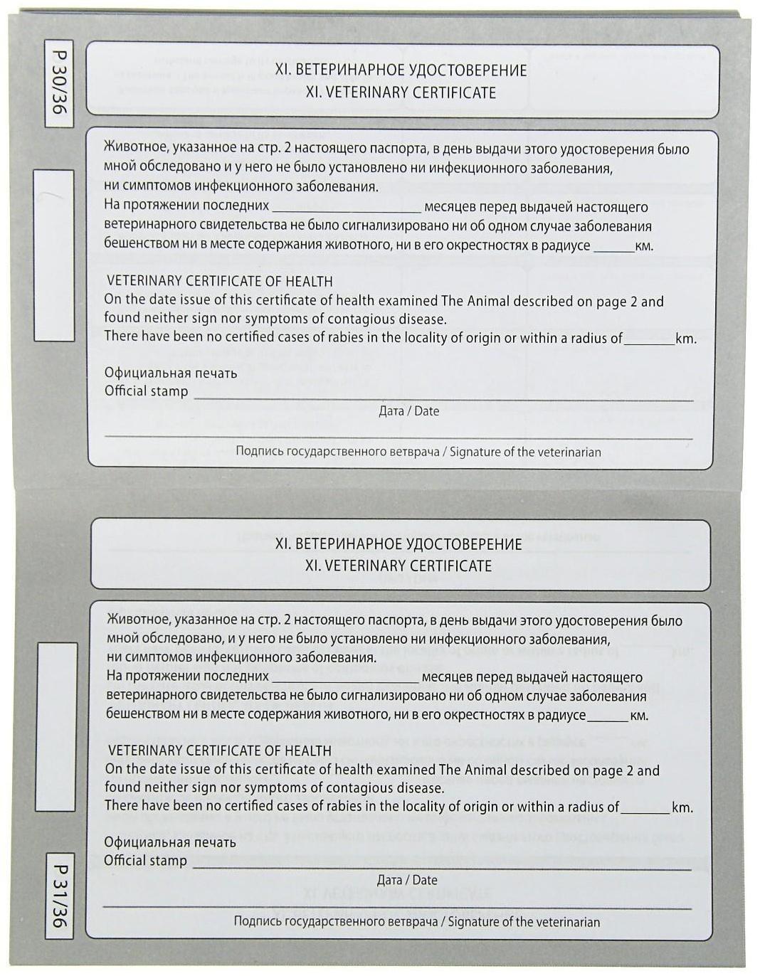 Ветеринарный паспорт международный 