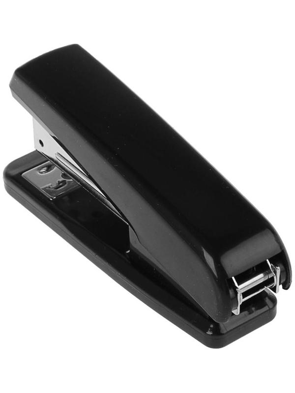 Степлер №24/6, 26/6 до 25 листов ErichKrause, черный, вмещает до 70 скоб, глубина закладки бумаги до 55мм