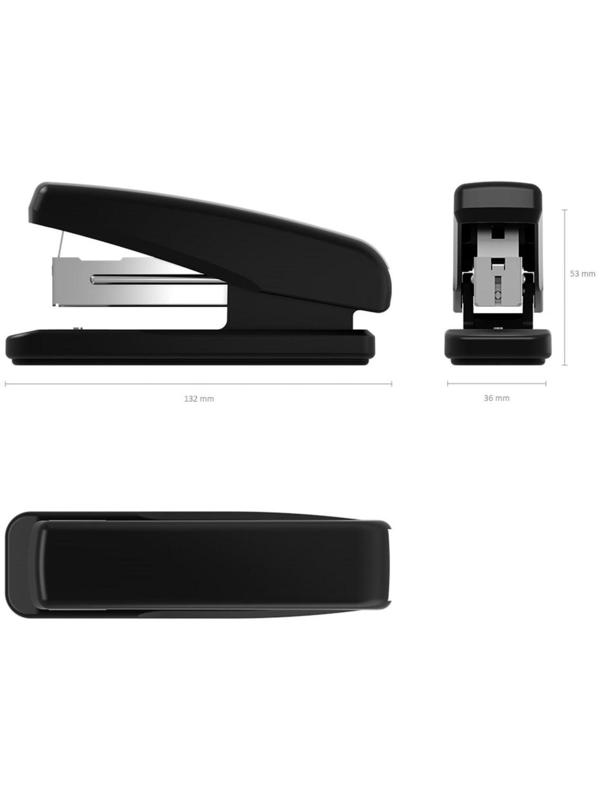 Степлер №24/6, 26/6 до 25 листов ErichKrause, черный, вмещает до 70 скоб, глубина закладки бумаги до 55мм