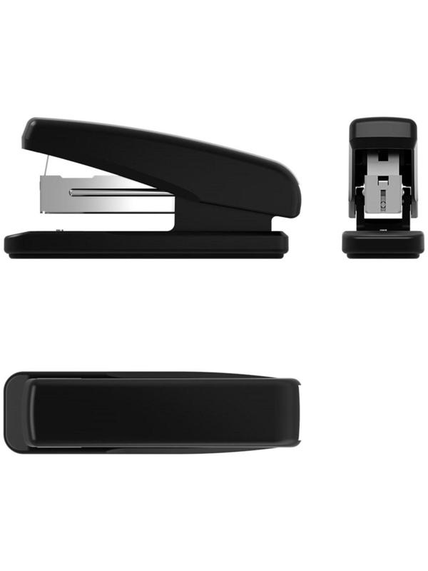 Степлер №24/6, 26/6 до 25 листов ErichKrause, черный, вмещает до 70 скоб, глубина закладки бумаги до 55мм