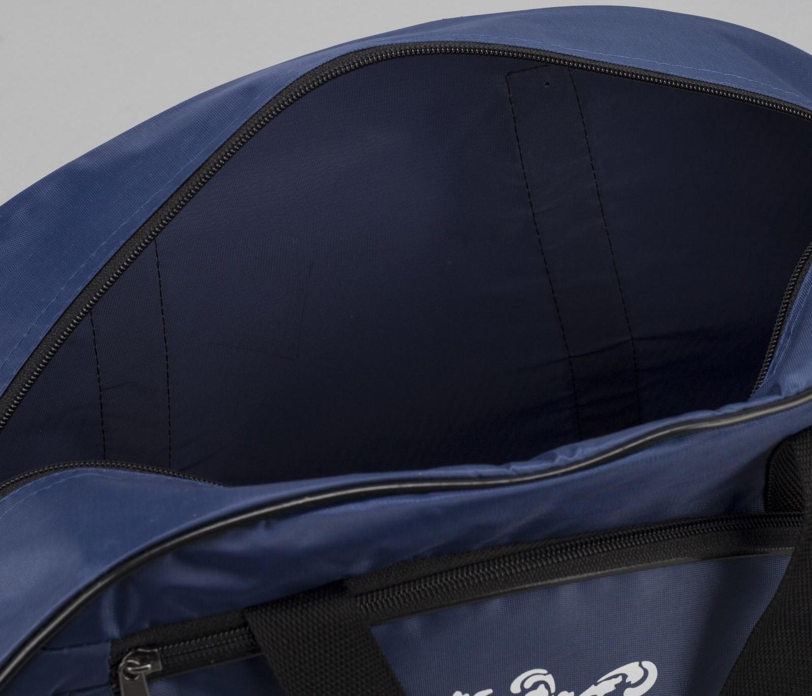 Сумка спортивная на молнии, наружный карман, длинный ремень, цвет синий