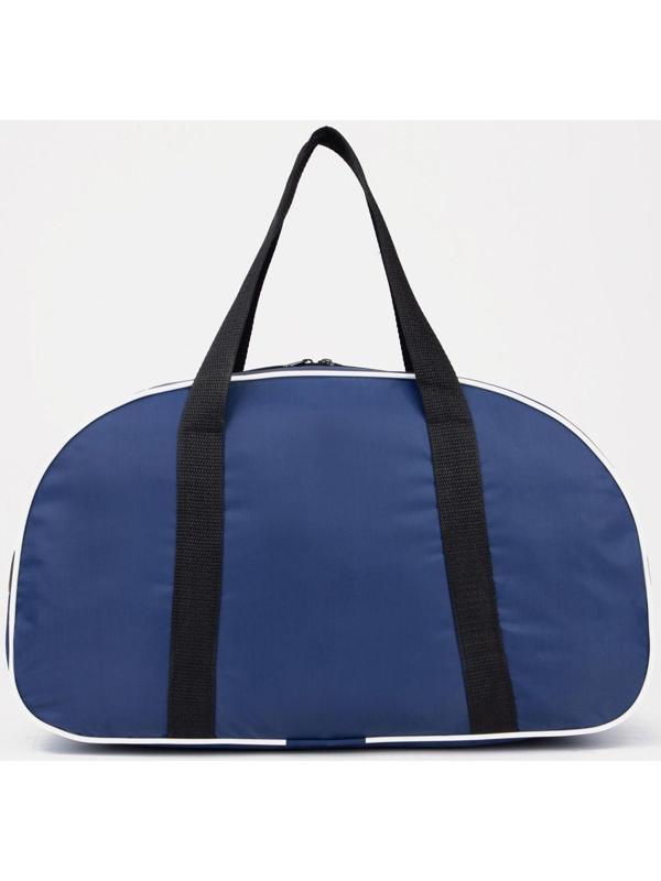 Сумка спортивная на молнии, наружный карман, длинный ремень, цвет синий