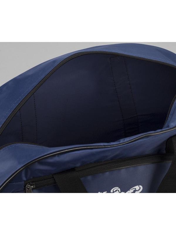 Сумка спортивная на молнии, наружный карман, длинный ремень, цвет синий