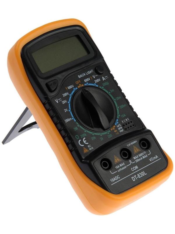 Мультиметр ТУНДРА, DT-830L, ACV/DCV, DCA, 200-2МΩ, прозвон, подсветка