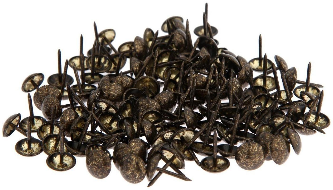 Гвозди декоративные 11х17 мм, цвет античная бронза 058,  в упаковке 500 шт.