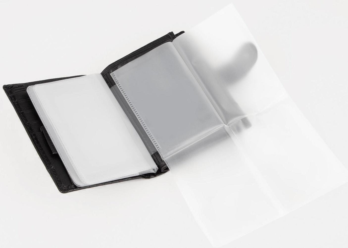 Портмоне на кнопке 3 в 1, для автодокументов и паспорта, 2 отдела, для карт, для монет, цвет чёрный