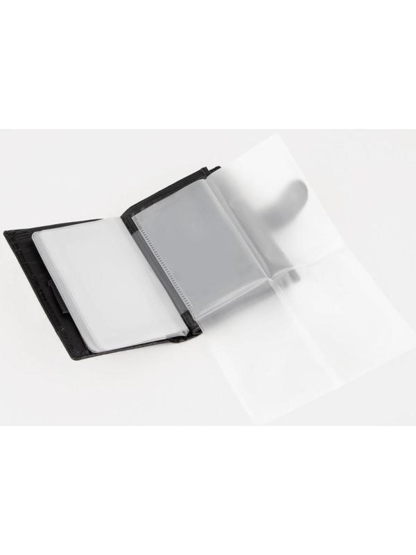 Портмоне на кнопке 3 в 1, для автодокументов и паспорта, 2 отдела, для карт, для монет, цвет чёрный