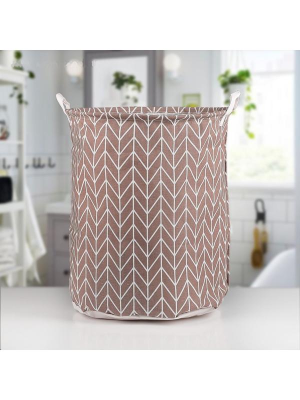 Корзина бельевая текстильная «Зигзаг», 35×35×45 см, цвет коричневый