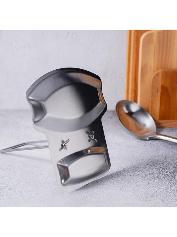 Подставка из нержавеющей стали под крышку и ложку, 19,5×16 см