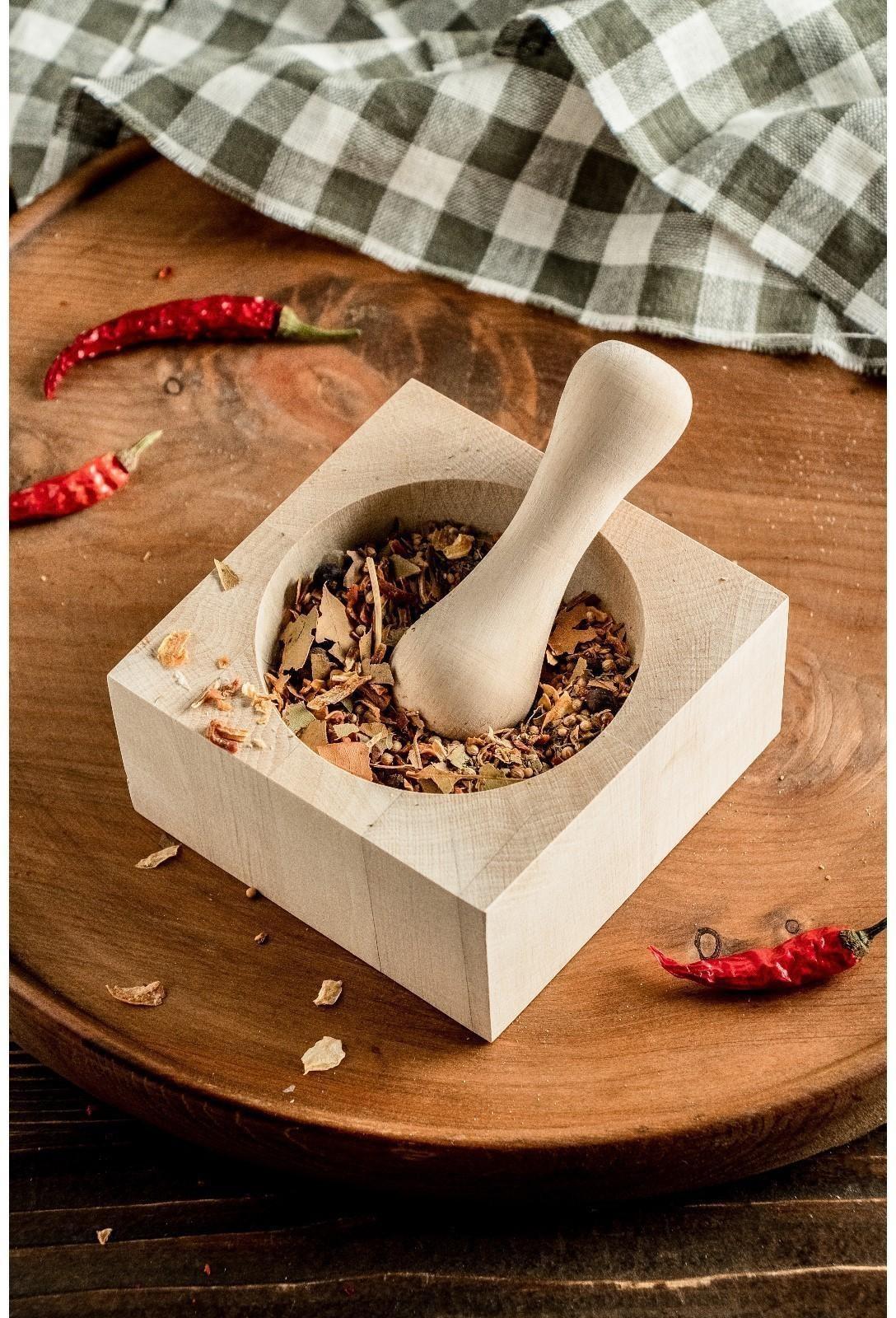 Ступка с пестиком квадратная,  10,5х10,5х5,6см