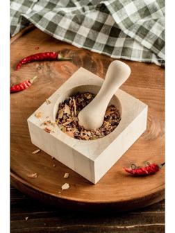 Ступка с пестиком квадратная,  10,5х10,5х5,6см